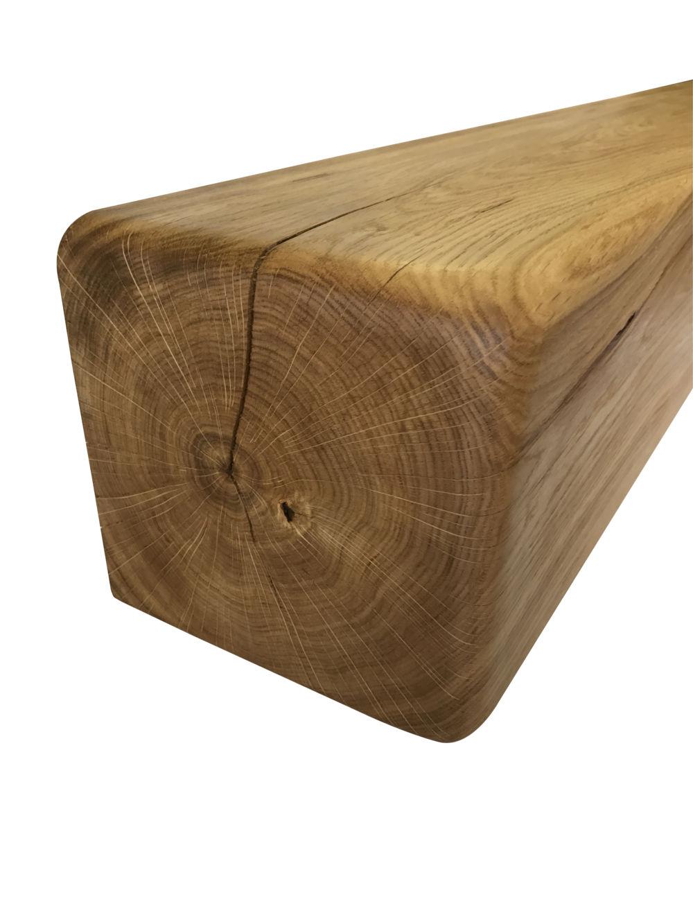 Solid Oak Mantel Beam – 6” x 6” with Straight Edge | Handmade Floating Shelf