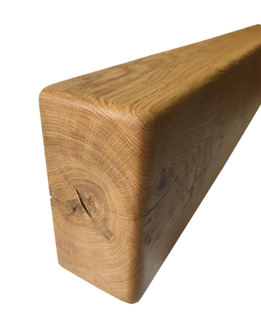 Solid Oak Mantel Beam – 8” x 4” with Straight Edge | Handmade Floating Shelf