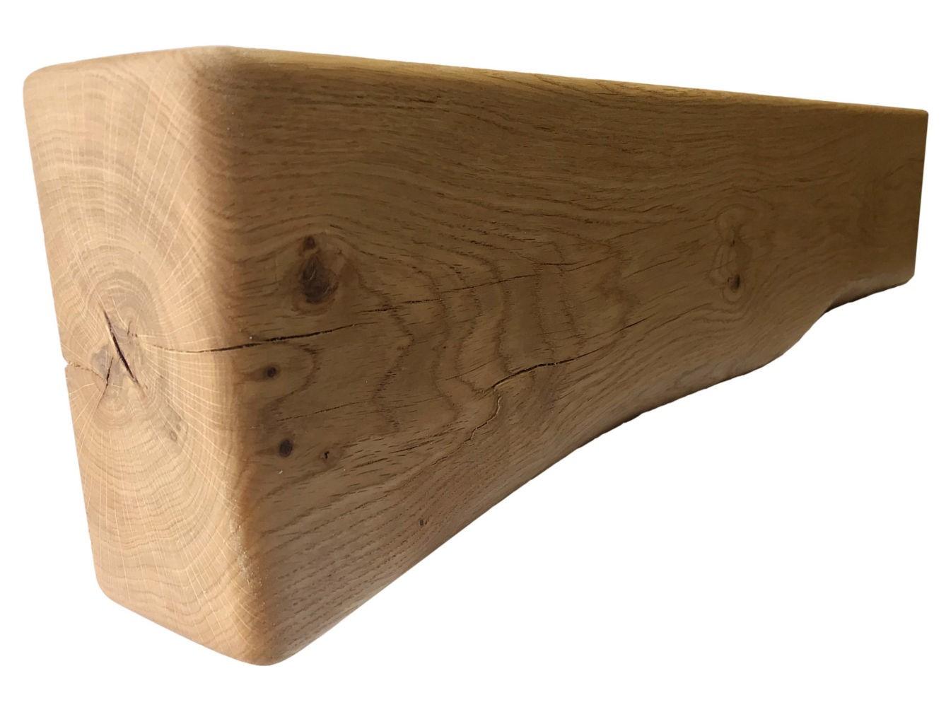 Solid Oak Mantel Beam – 8” x 4” with Scalloped Edge | Handmade Floating Shelf
