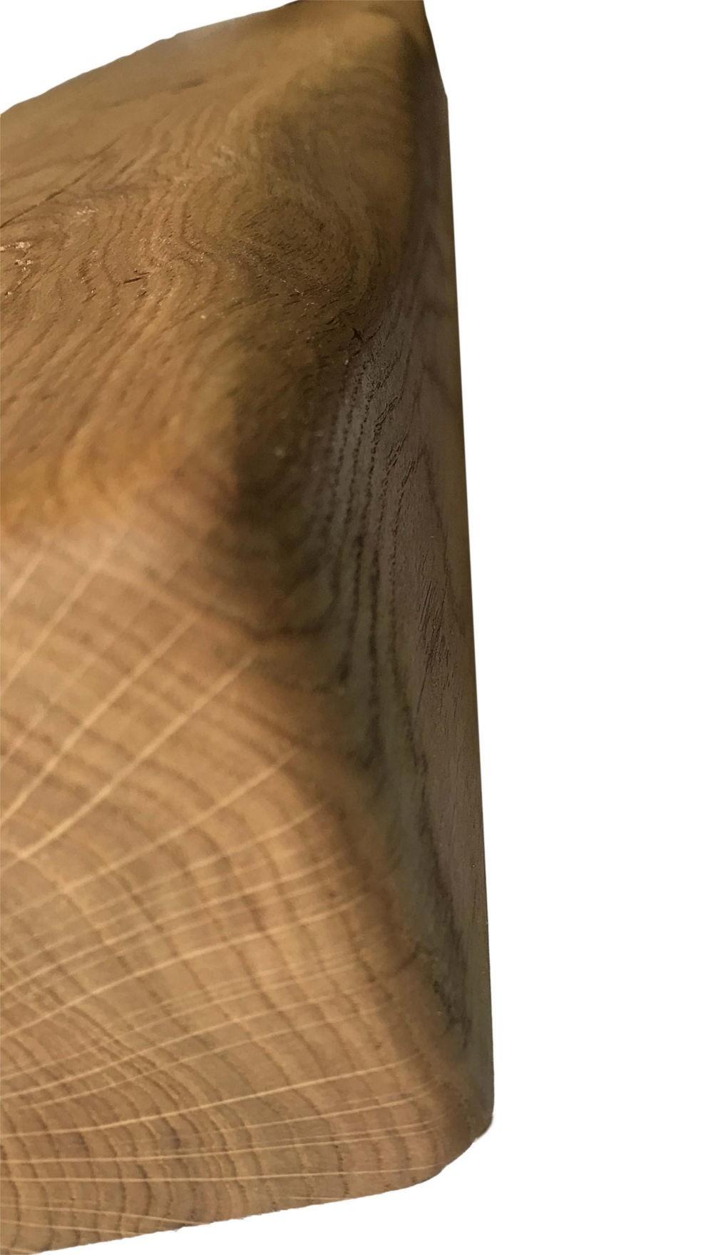 Solid Oak Mantel Beam – 8” x 4” with Scalloped Edge | Handmade Floating Shelf