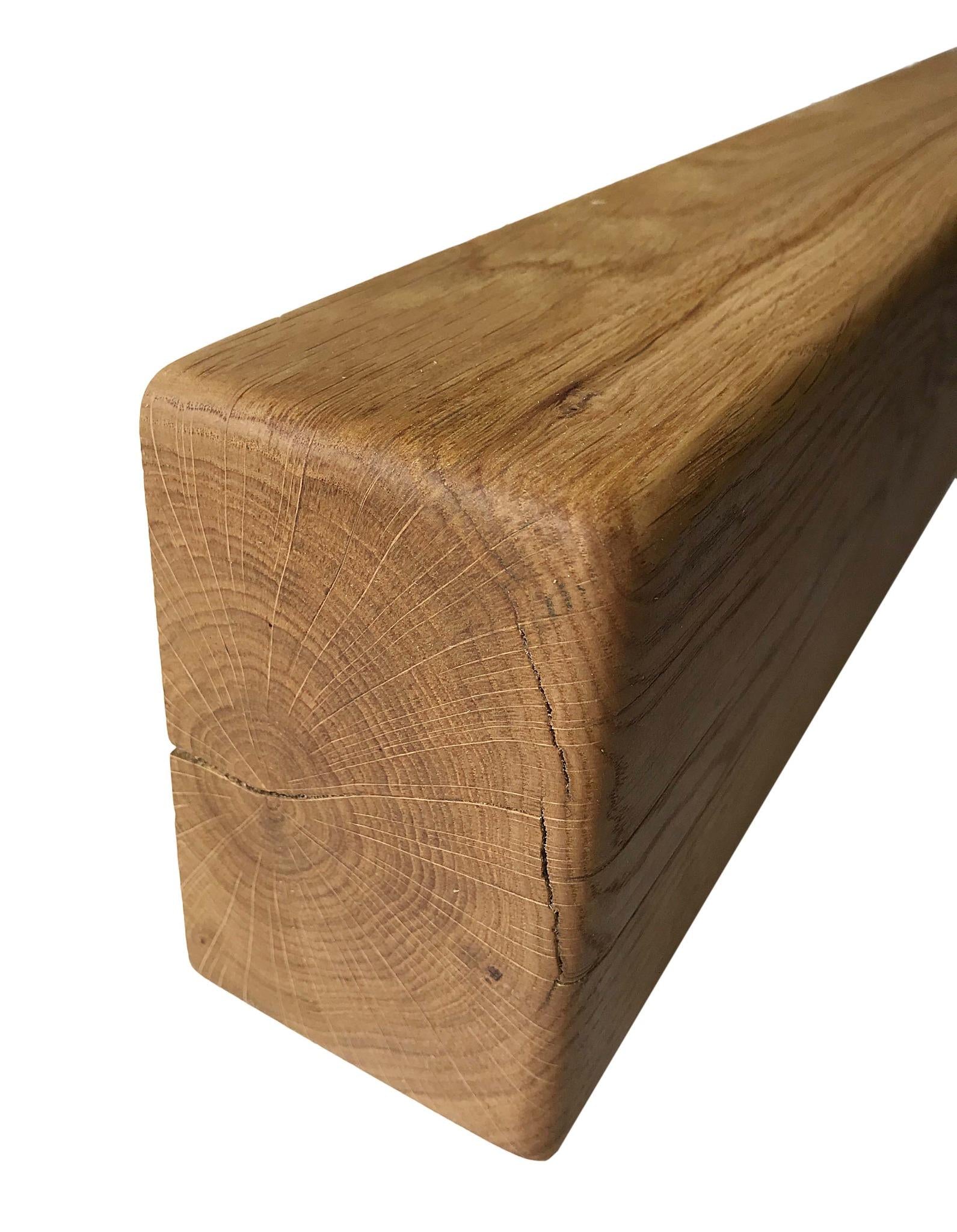 Solid Oak Mantel Beam – 6” x 4” with Straight Edge | Handmade Floating Shelf