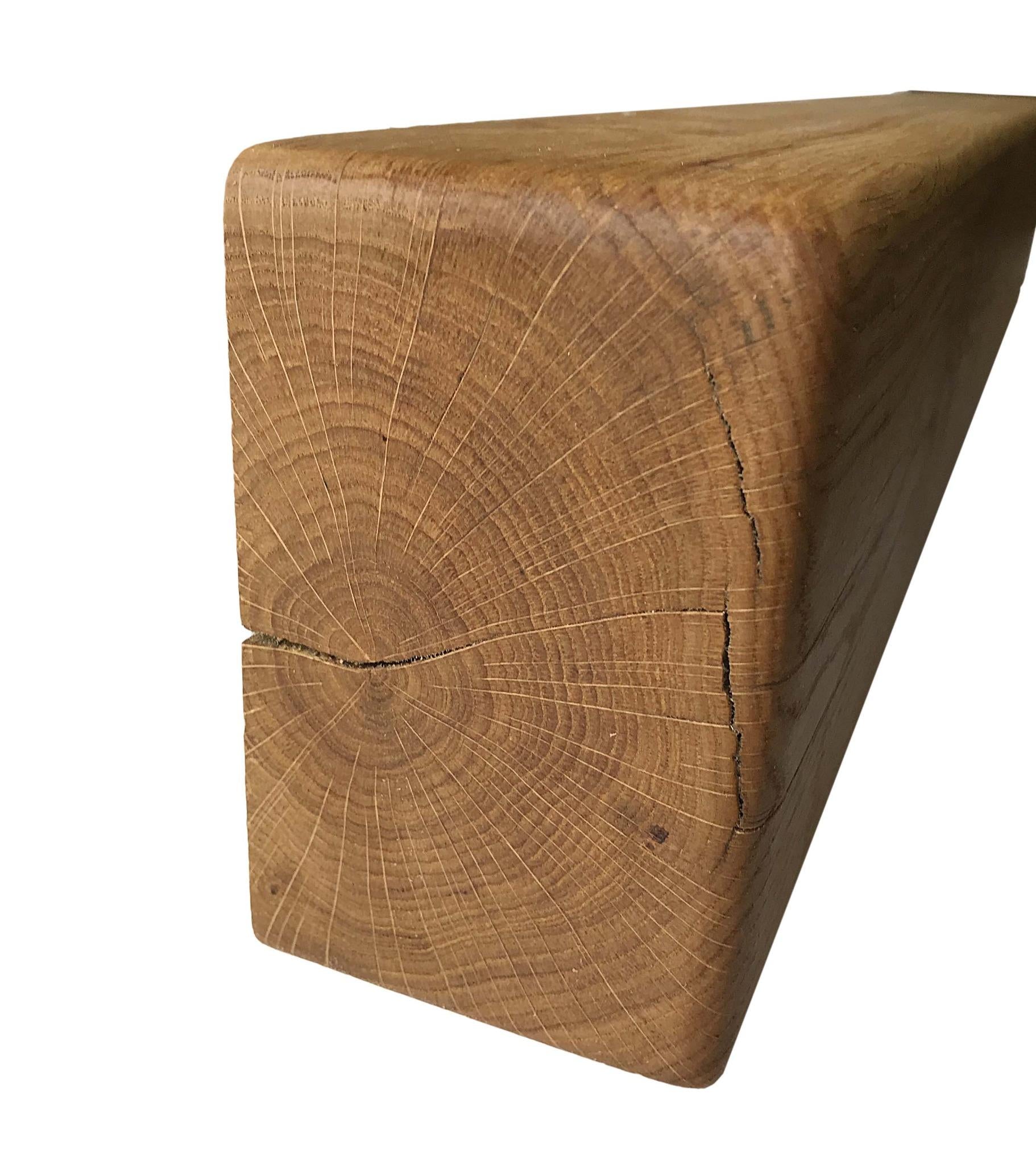 Solid Oak Mantel Beam – 6” x 4” with Straight Edge | Handmade Floating Shelf