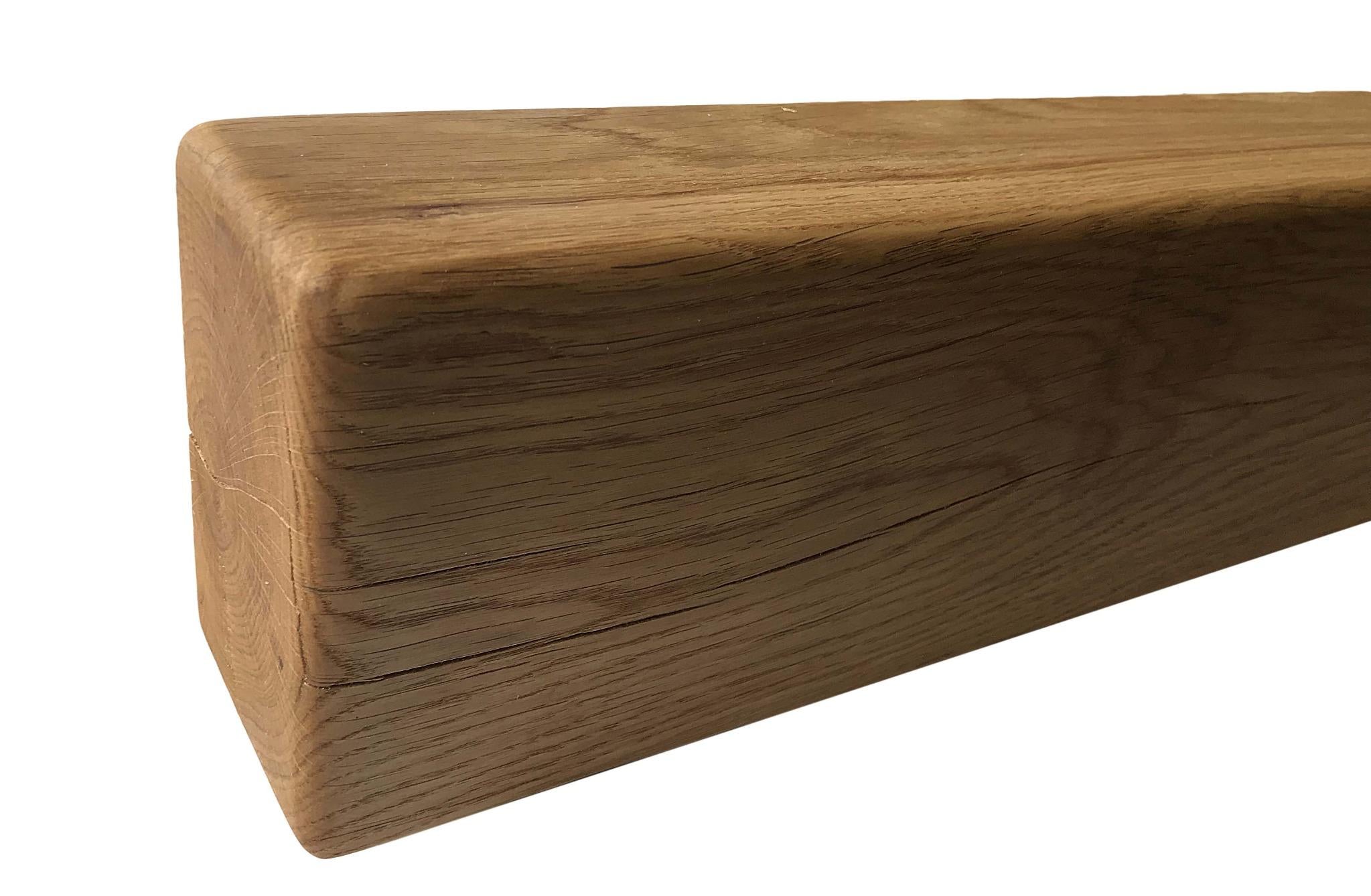 Solid Oak Mantel Beam – 6” x 4” with Straight Edge | Handmade Floating Shelf