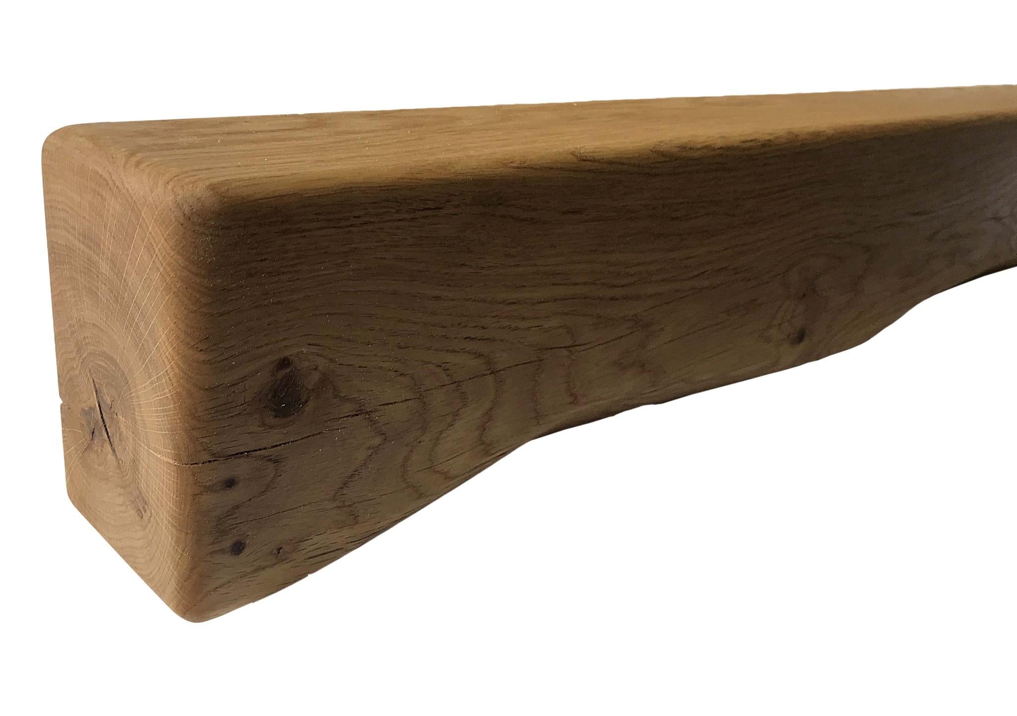Solid Oak Mantel Beam – 6” x 4” with Scalloped Edge | Handmade Floating Shelf