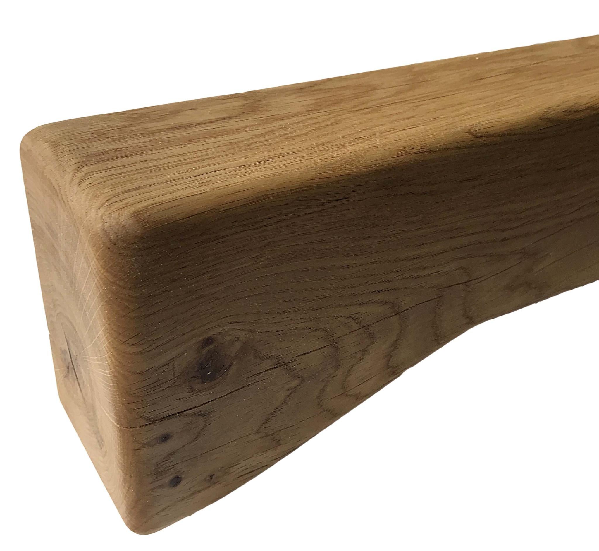 Solid Oak Mantel Beam – 6” x 4” with Scalloped Edge | Handmade Floating Shelf