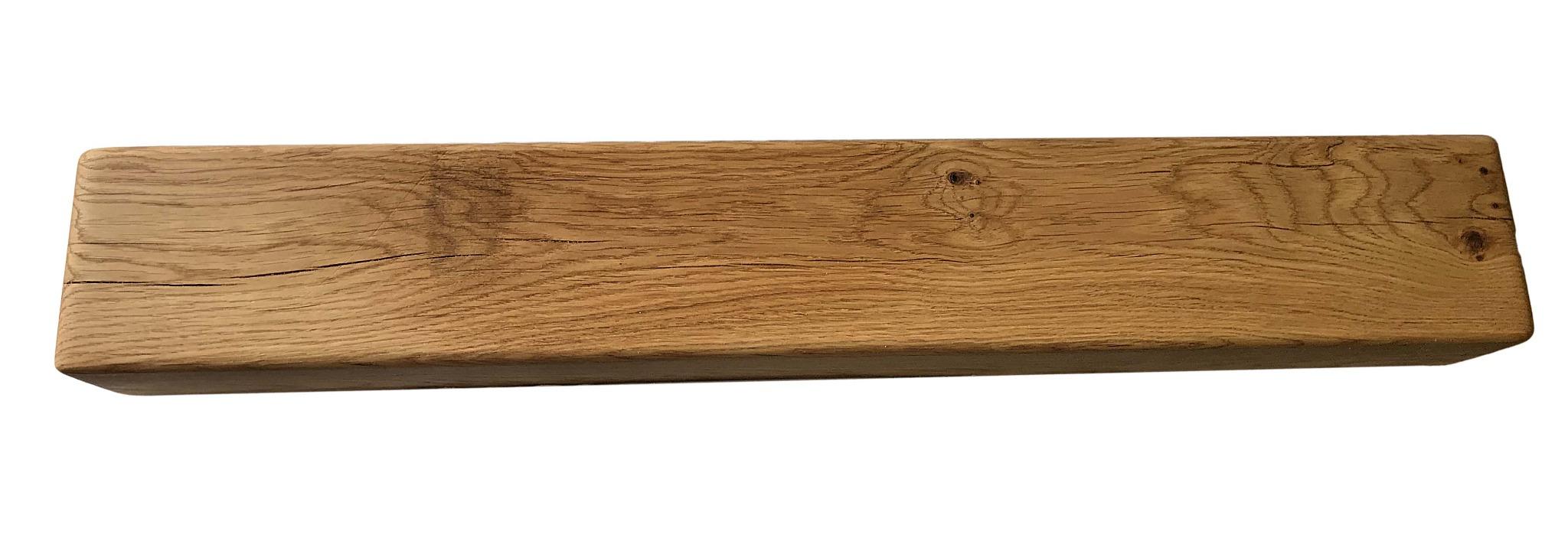 Solid Oak Mantel Beam – 6” x 4” with Straight Edge | Handmade Floating Shelf