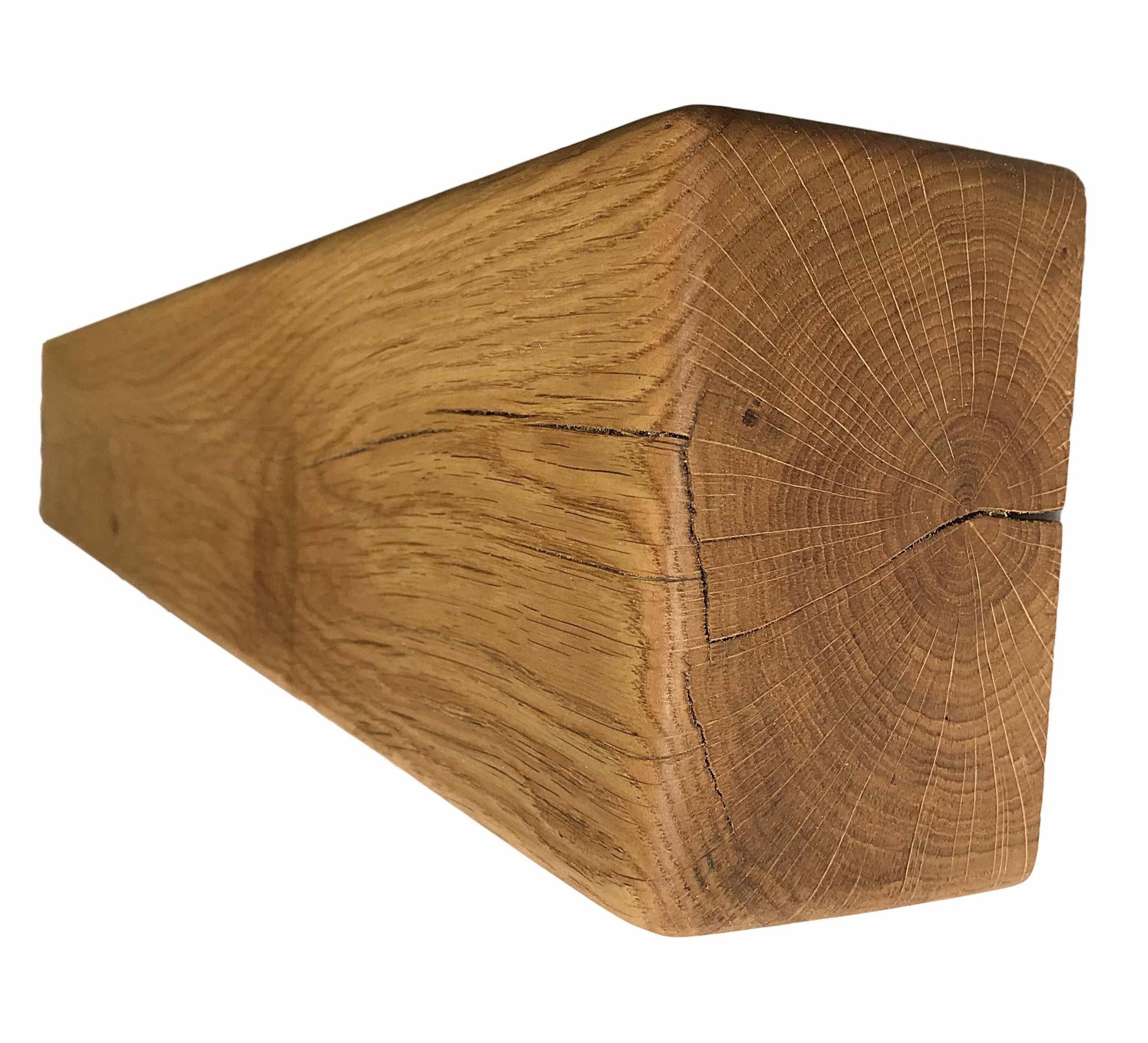 Solid Oak Mantel Beam – 6” x 4” with Straight Edge | Handmade Floating Shelf
