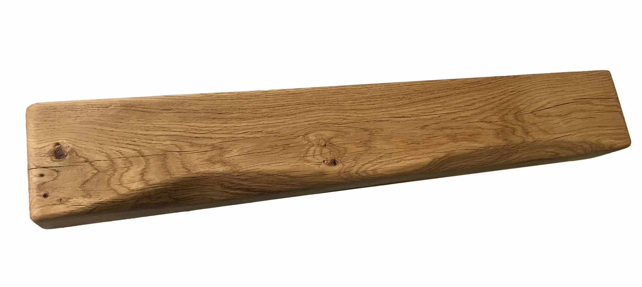 Solid Oak Mantel Beam – 6” x 6” with Scalloped Edge | Handmade Floating Shelf