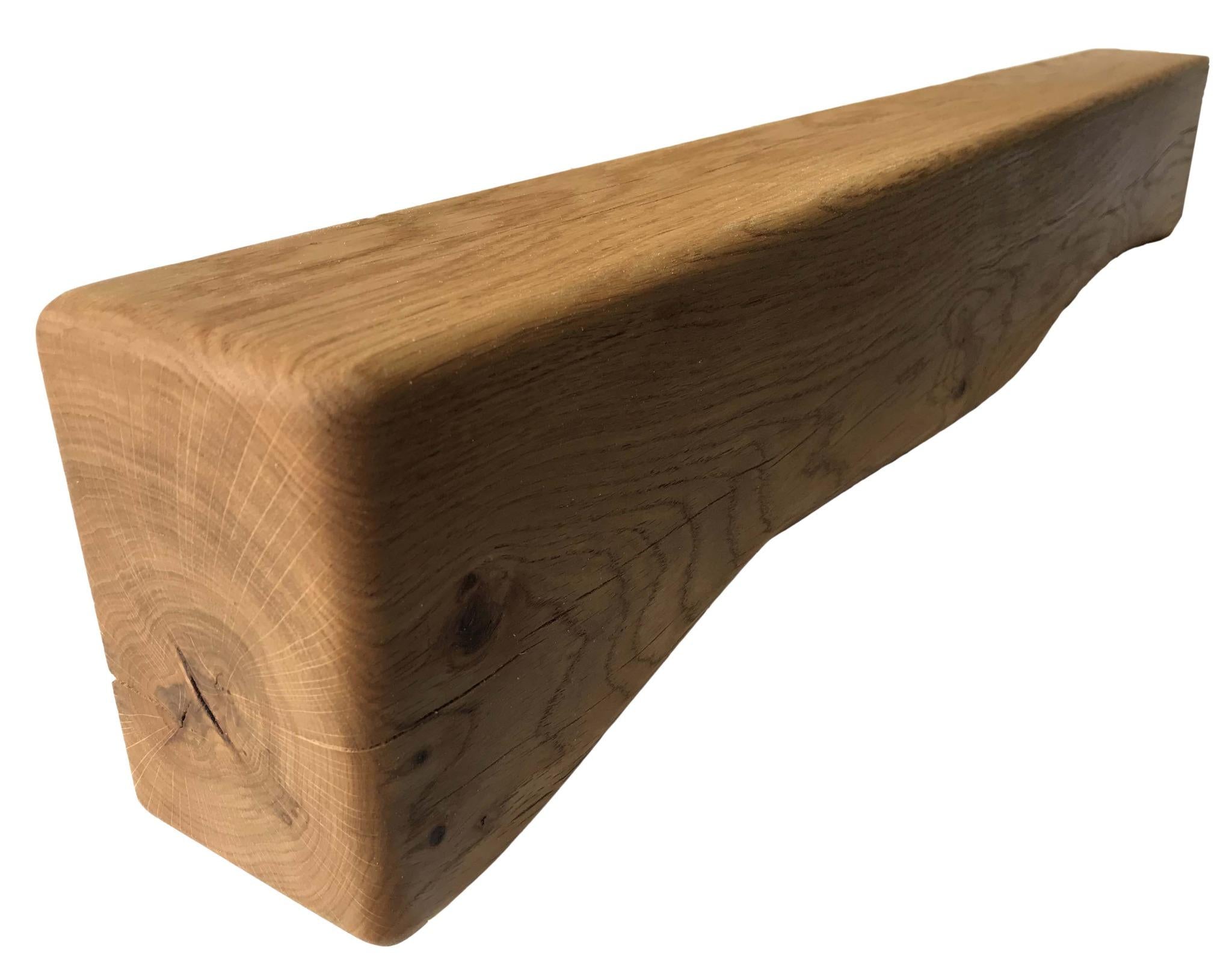 Solid Oak Mantel Beam – 6” x 6” with Scalloped Edge | Handmade Floating Shelf