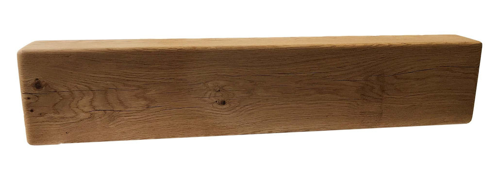 Solid Oak Mantel Beam – 8” x 4” with Straight Edge | Handmade Floating Shelf