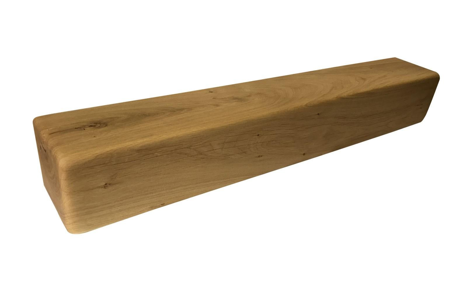 Solid Oak Mantel Beam – 6” x 6” with Straight Edge | Handmade Floating Shelf