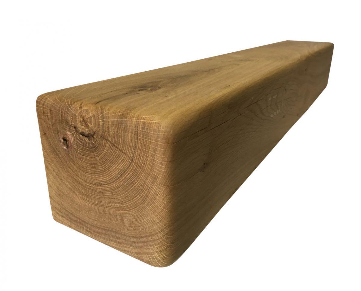 Solid Oak Mantel Beam – 6” x 6” with Straight Edge | Handmade Floating Shelf