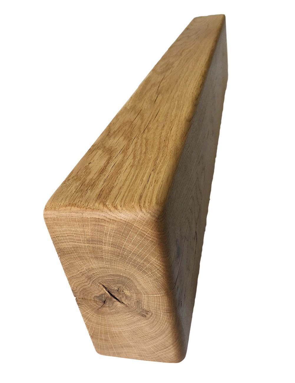 Solid Oak Mantel Beam – 8” x 4” with Straight Edge | Handmade Floating Shelf