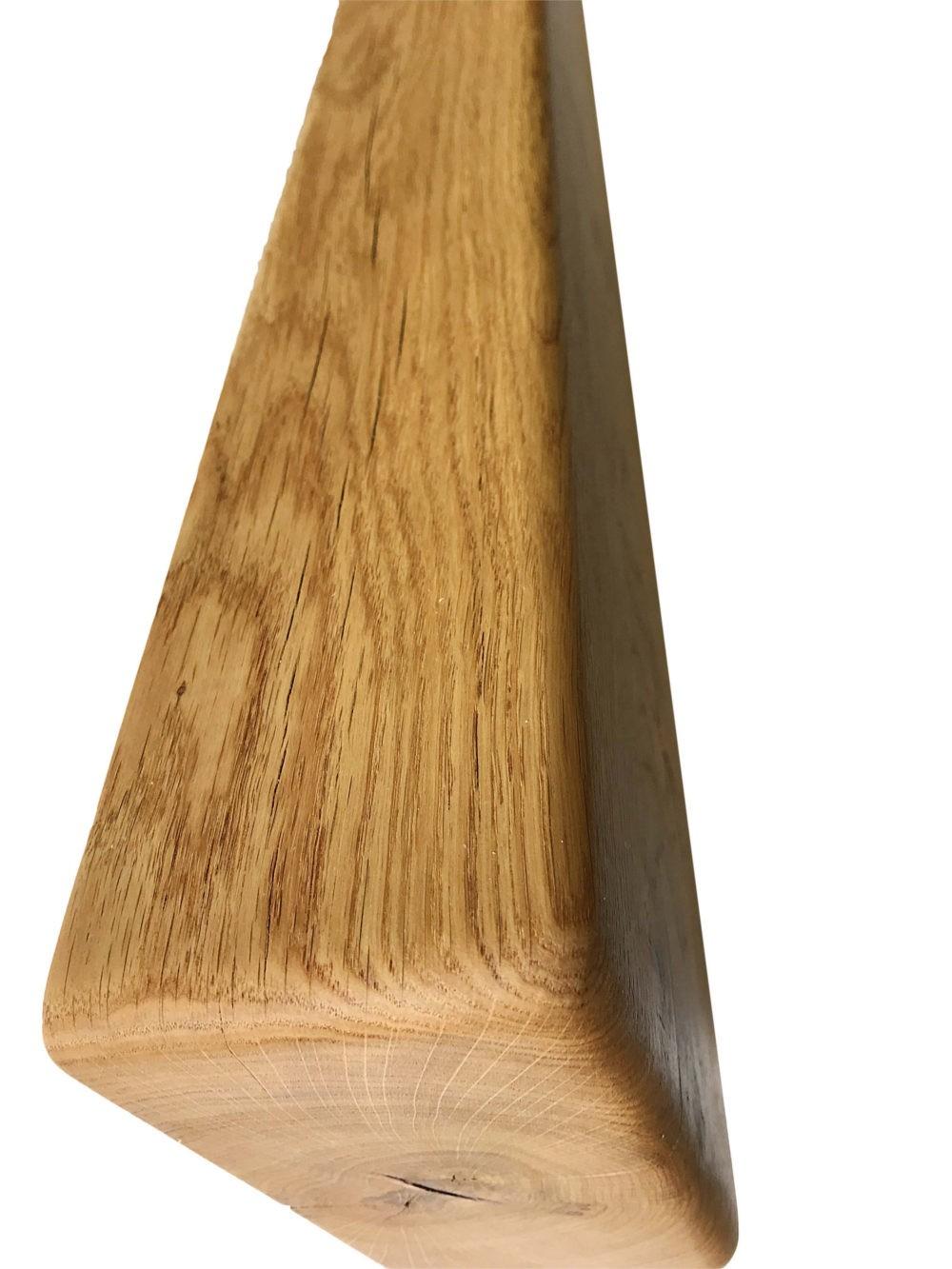 Solid Oak Mantel Beam – 8” x 4” with Straight Edge | Handmade Floating Shelf