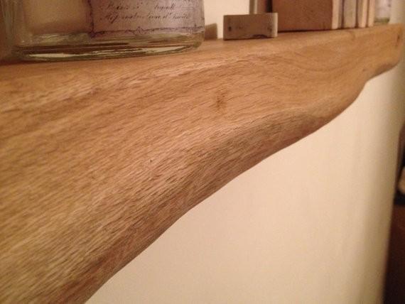 Solid Oak Floating Shelf | Handmade Rustic Oak Beam 8″ × 4″