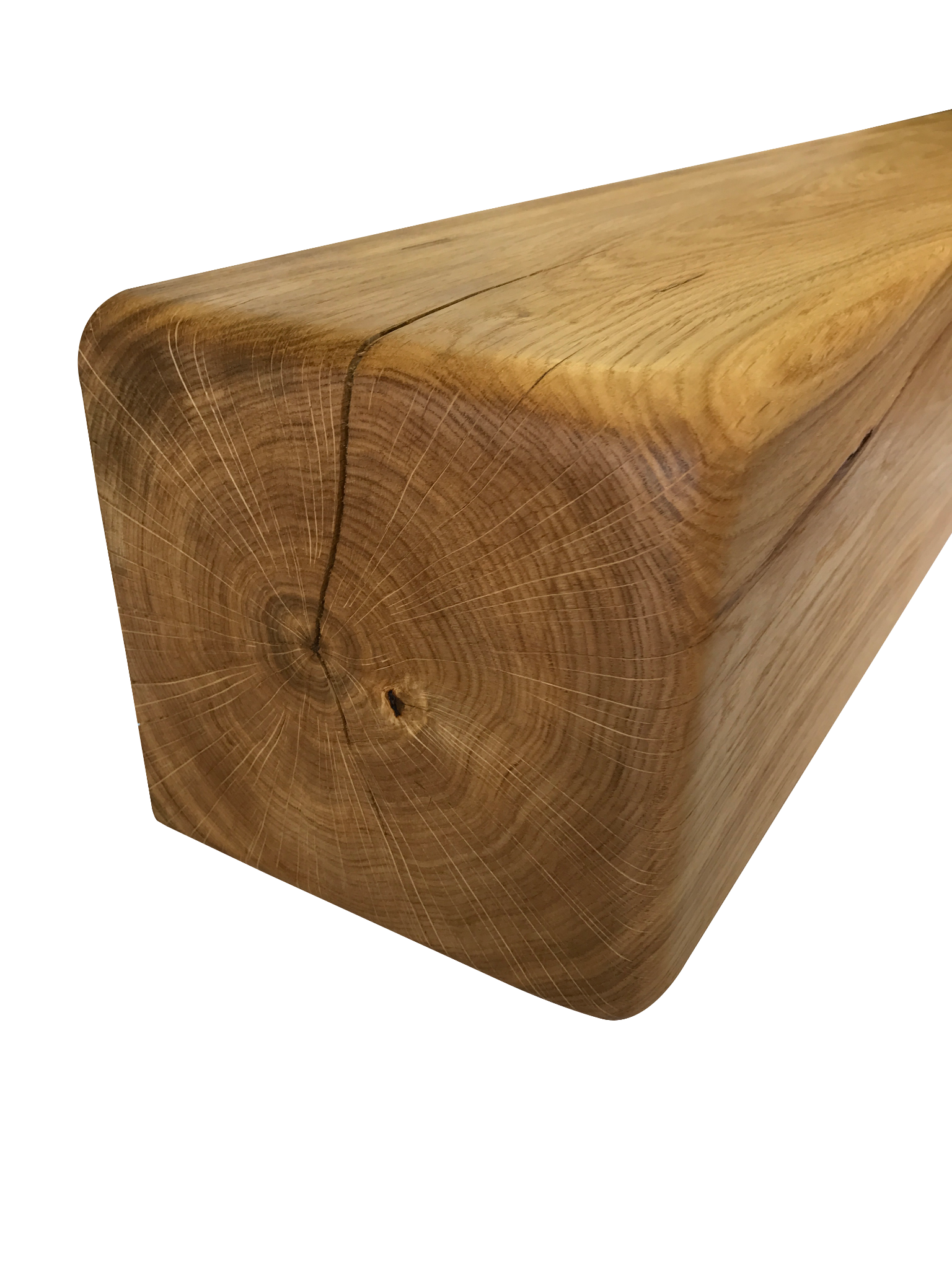 Solid Oak Mantel Beam – 6” x 6” with Scalloped Edge | Handmade Floating Shelf
